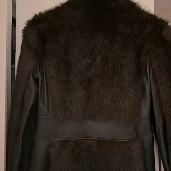 Like New Rachel Zoe real leather faux fur trim coat - Picture 8 of 10